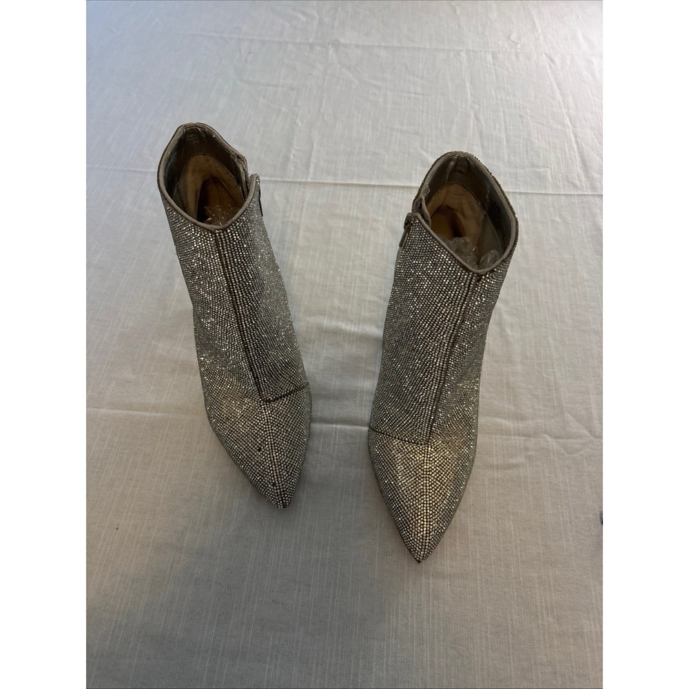 Gianni Bini Silver Mid Booties With Heels Size 8.5 Women